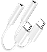 USB Type C to 3.5mm Female Headphone Jack Adapter 2 Pack, USB C to Aux Audio Dongle Cable Cord Co...