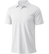 MAGCOMSEN Men's Polo Shirts 3 Buttons Casual Work T Shirts Quick Dry Short Sleeve Golf Shirt Piqu...