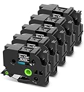 COLORWING TZe-355 24mm Black Label Tape Relace for Brother TZ Tape 24mm 0.94" Laminated P-Touch T...