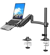 MOUNTUP Laptop Desk Mount, Adjustable Laptop Stand for max 17" Notebook or 32" Monitor, Laptops A...