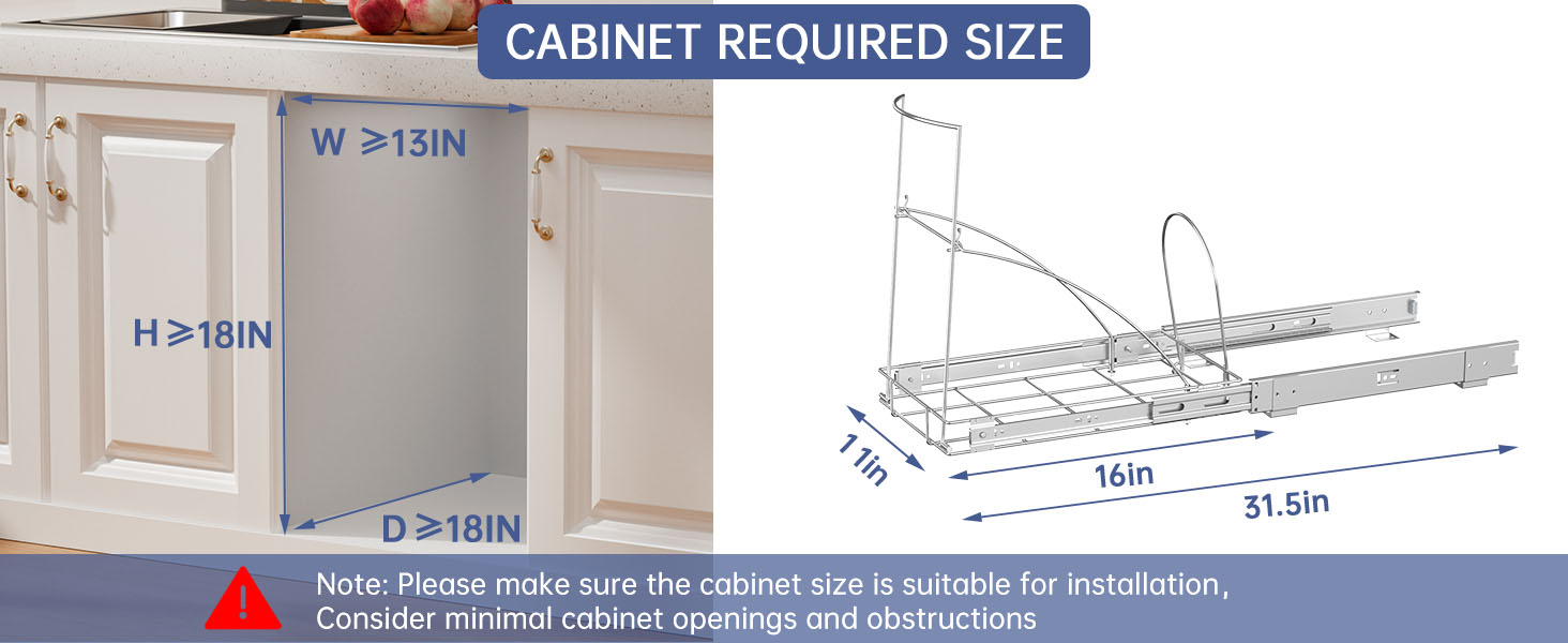  cabinet trash can pull out kit