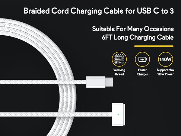 140W Mac book USB T to C 3 Power Fash Charger
