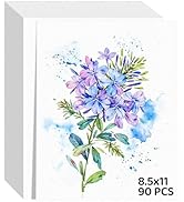 90 Sheets Watercolor Paper 8.5x11, 110lb/230gsm Cold Press Watercolor Paper, Cotton Water Color P...
