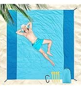 BREENHILL Extra Large Oversized Beach Blanket 118"x110" Water Resistant Sandproof Beach Blanket M...