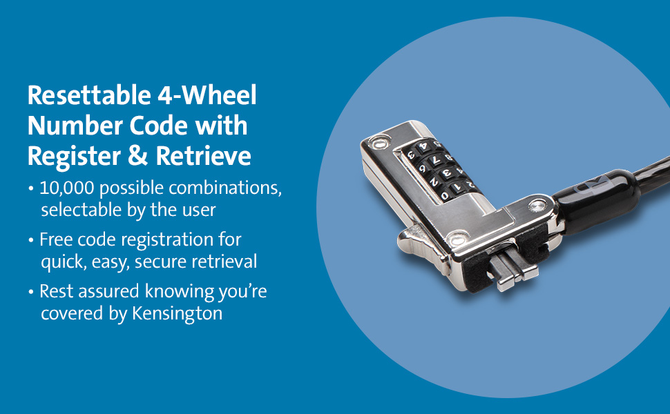 resettable 4-wheel number code with register and retrieve