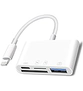 Lightning to SD Card Reader | 4 in 1 Memory Card Adapter | for iPhone with USB Female OTG | Compa...
