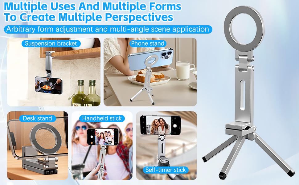 Magnetic Mobile Phone Holder, Stand, Flexible Switching of Handheld Mode