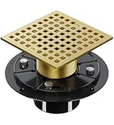 Shower Drain Hair Catcher- 4-1/4 Inch Square Shower Floor Drain Kit with ABS Flange for 2" or 3" ...