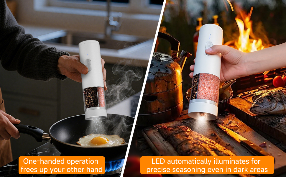 salt and pepper grinder set rechargeable