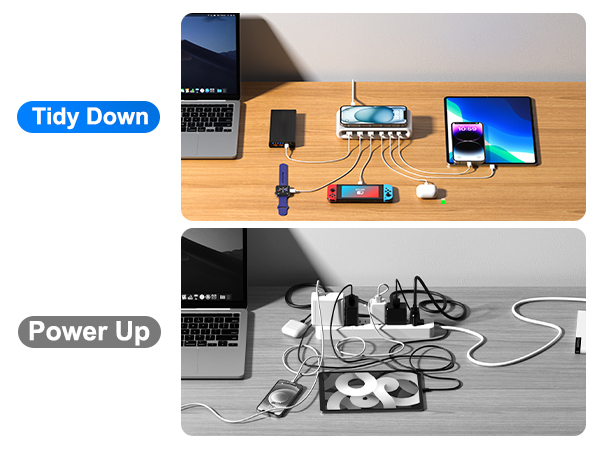 desktop organizer usb charging station