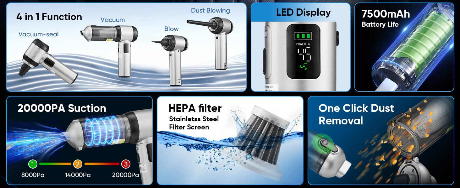 Saker Car Vacuum HL157 Silver