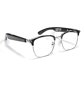 Jacuate Bluetooth Audio Smart Glasses for Men&amp; Women,Anti Blue Light Safety Glasses with Open Ear...