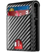 RUNBOX Men's Pop-Up Bifold Wallet with ID Window &amp; Cash Slot, Leather &amp; Aluminum Card Holder for ...