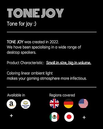 TONEJOY product information with logo, creation date, product characteristic, and availability in multiple regions represented by flag icons.