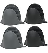 AORTDES Silicone Kitchen Oven Mitts Set, Mini Finger Protector Cooking Pinch Grips Pot Holder Toa...