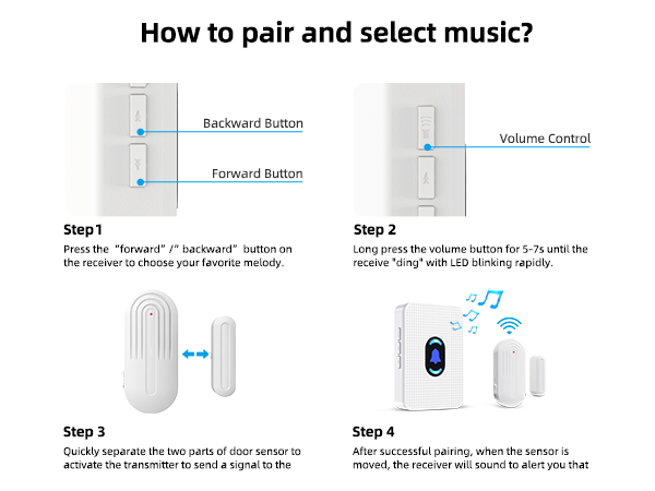 door chime daytech wireless door sensor
