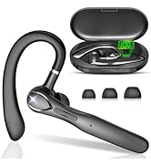 Sisism Bluetooth Headset, Wireless Bluetooth Earpiece with 400mAh Charging Case 50 Hours Talking ...