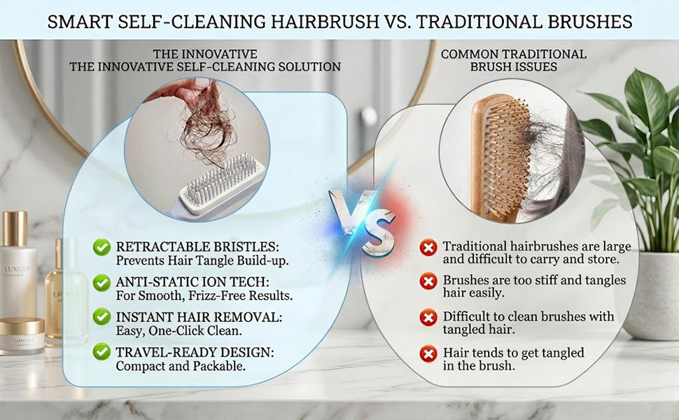 easy clean hair brush