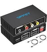 VPFET HDMI Audio Extractor 4K Splitter to Optical 3.5mm AUX L or R Coaxial Converter 8 EDID Setti...