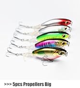 EXAURAFELIS 5pcs Plopper Fishing Lures Topwater Fishing Lures Whopper Floating Lure for Catfish P...