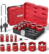 KATA 16PCS Bi-Metal Hole Saw Kit 3/4"-2-1/2", 48mm Deep Cut, M42 8% Cobalt | Hole Saw Set with 2 ...