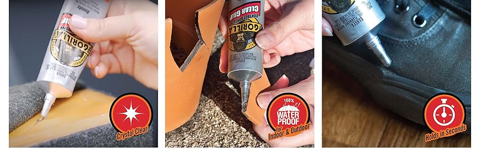 Gorilla Clear Grip contact adhesive waterproof cement lexan plexiglass acrylic weld