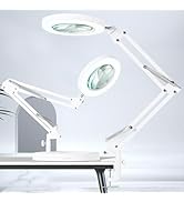 HITTI 10X Magnifying Glass with Light, 1,800 Lumens Stepless Dimmable, 3 Color Modes, 4.2? Real G...
