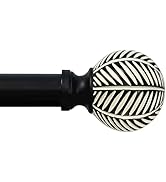 Black Curtain Rods for Windows: 1 Inch Diameter Adjustable Drapery Rods 48" to 86", Heavy Duty Wi...