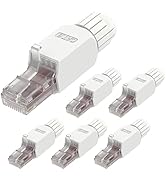 VCELINK Tool-Free RJ45 Connector, Gold Plated Modular Plug, UTP CAT6 Connector Tool Less for CAT6...