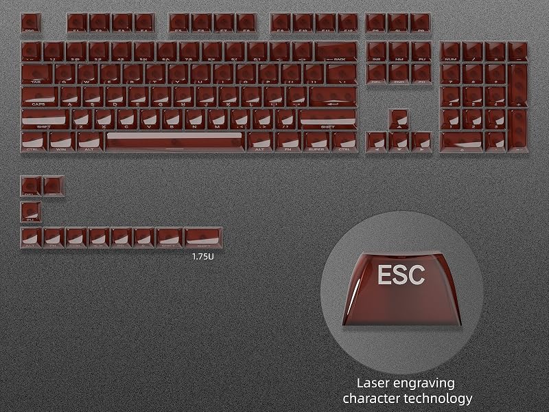 Keycaps Jelly Ceramic Keycaps Style, Clear Keycaps, Transparent Side Printed Keycaps