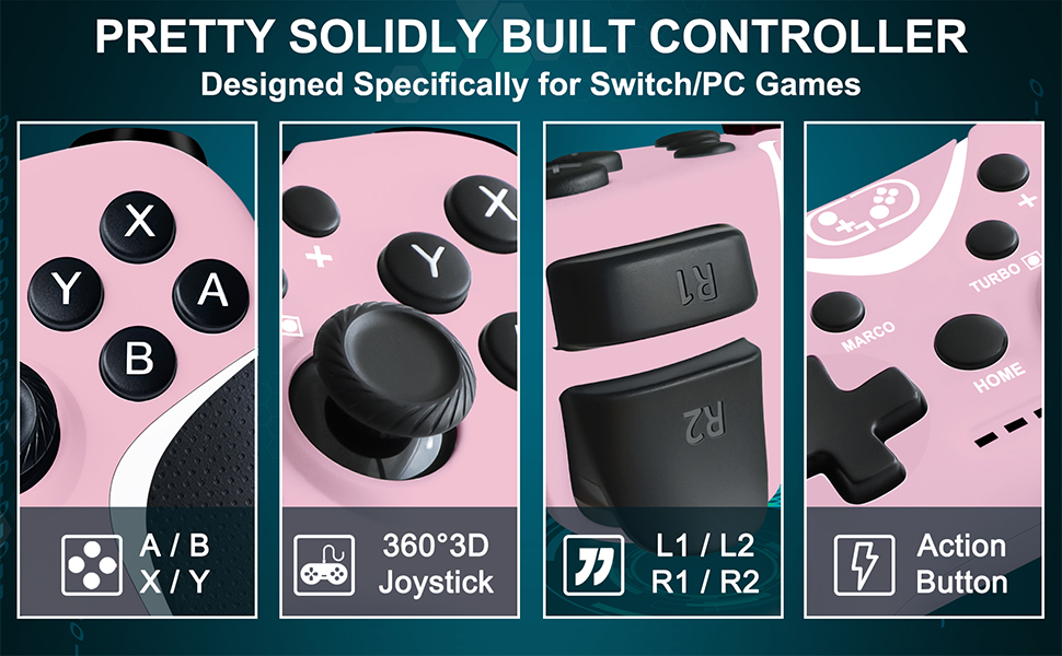 nintendo switch controller wireless pink