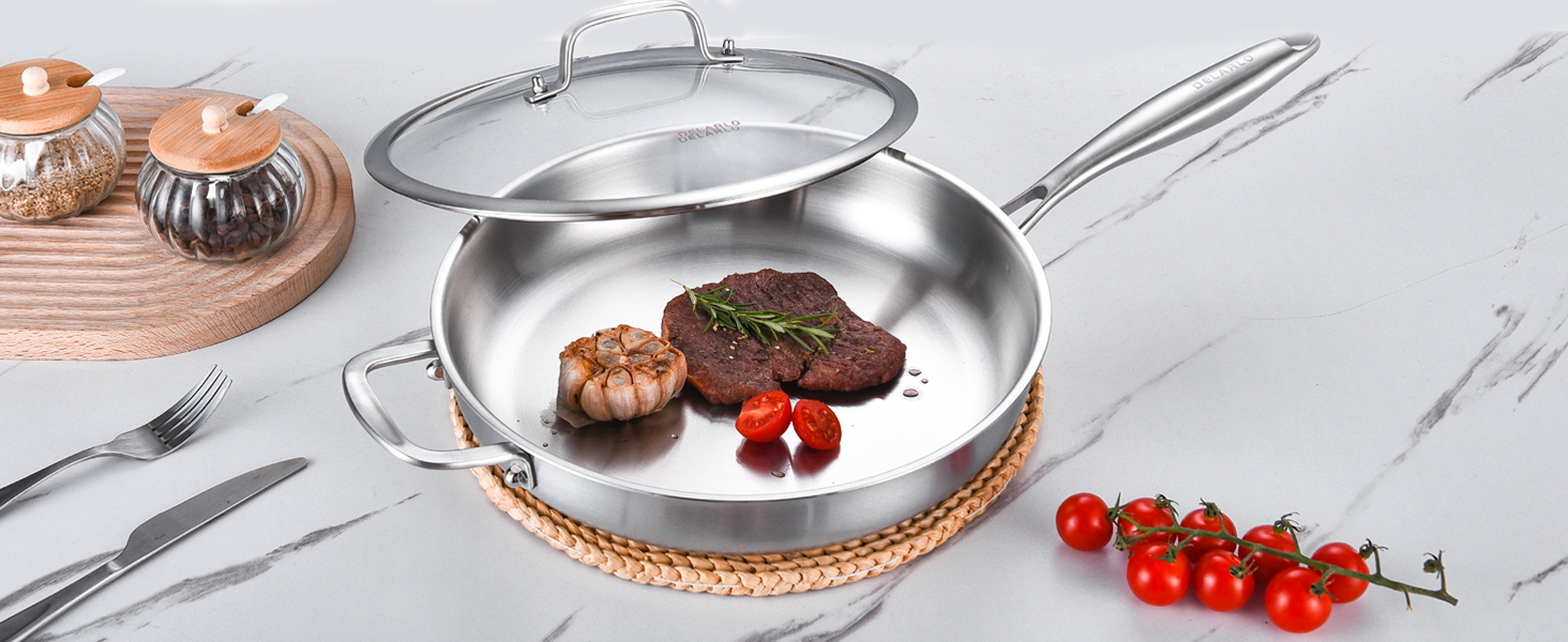 Whole body Tri-Ply Stainless Steel FRYING PAN 