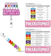 Obookey Phlebotomy Badge Reel with Buddy, Order of Blood Draw Reversible Reference Card with Bead...