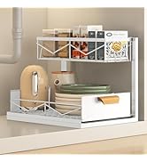 CHIKESI Under Sink Organizer - 2 Tier Pull Out Cabinet Organizer with Sliding Drawers, Adjustable...