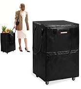 WORKPRO Medium Reusable Grocery Bag on Wheels, Heavy Duty Rolling Shopping Tote with Handle, Fold...