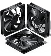 upHere 120mm Black Computer Case Fans 3-Pack,High Performance Cooling Low Noise 3-Pin Hydraulic B...