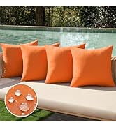 MIULEE Fall Pack of 4 Decorative Outdoor Throw Pillow Covers Linen Waterproof Pillow Covers Farmh...