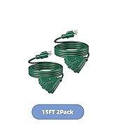 DEWENWILS 15 FT Outdoor Extension Cord for Christmas, Weatherproof 16/3 SJTW Power Cable for Outd...