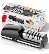 Professional Electric Knife Sharpener, 3-Stage Diamond Abrasive Sharpening System, Replaceable Sh...