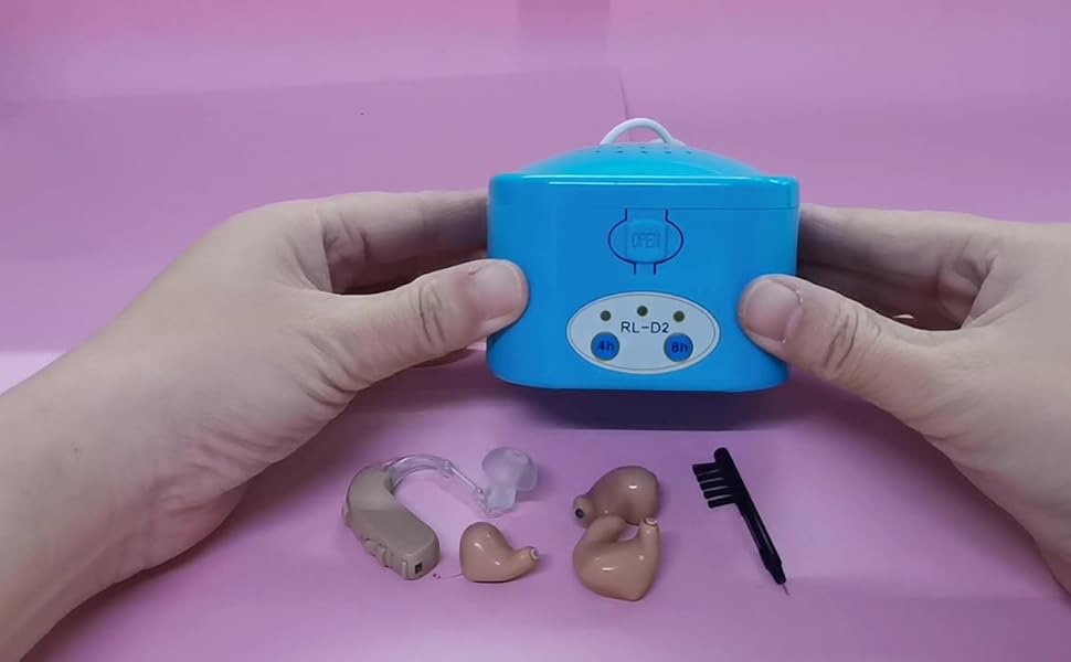 Hearing aid drying box, BTE, CIC, ITC hearing aids are all available