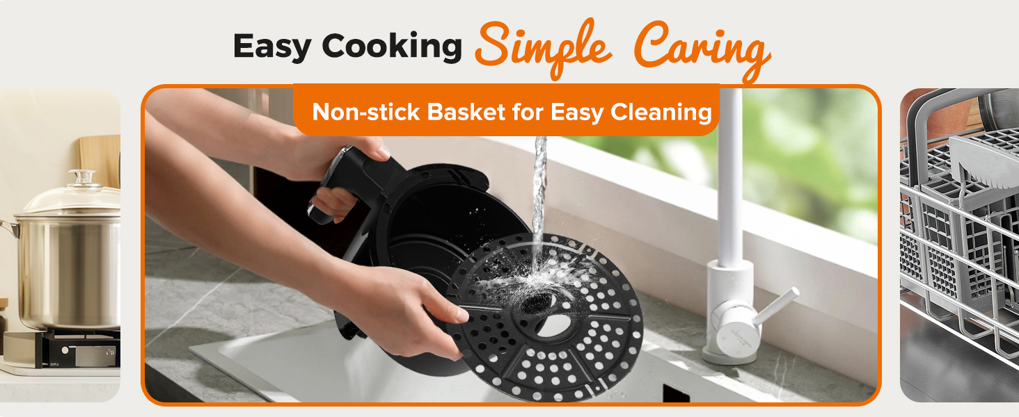 bear mini air fryer 2.1qt nonstick basket