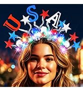 GORTIN Light up 4th of July Headband Independence Day Headpiece USA Patriotic Hair Accessories fo...