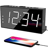 Alarm Clock for Bedroom, 2 Alarms Loud LED Big Display Plug in Simple Basic Digital Clock with US...