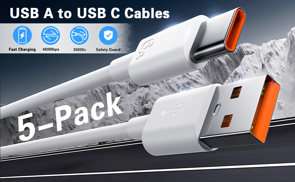 USB A to C 60W Fast Charging Cable