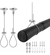 2 Pack Heavy Duty Ceiling Closet Rod Support, 59" Adjustable Ceiling Mounted Curtain Rod Bracket,...