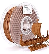 AMOLEN PLA 3D Printer Filament, Red Wood PLA Filament 1.75mm 20% Real Wood,1KG