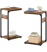 Vovonusy C-Shaped End Tables Set of 2, Small Couch Side Table, Sofa Table for Living Room, Bedroo...