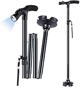 Walking Cane for Men Women: Ohuhu Walking Canes with LED Light Folding Walking Stick Adjustable F...