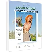 Double Sided Glossy Photo Paper 8.5x11 100 Sheets, Goefun Inkjet Photo Printer Paper 8.5 x 11 Glo...