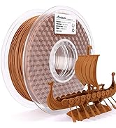AMOLEN PLA 3D Printer Filament, Red Wood PLA Filament 1.75mm 20% Real Wood,1KG
